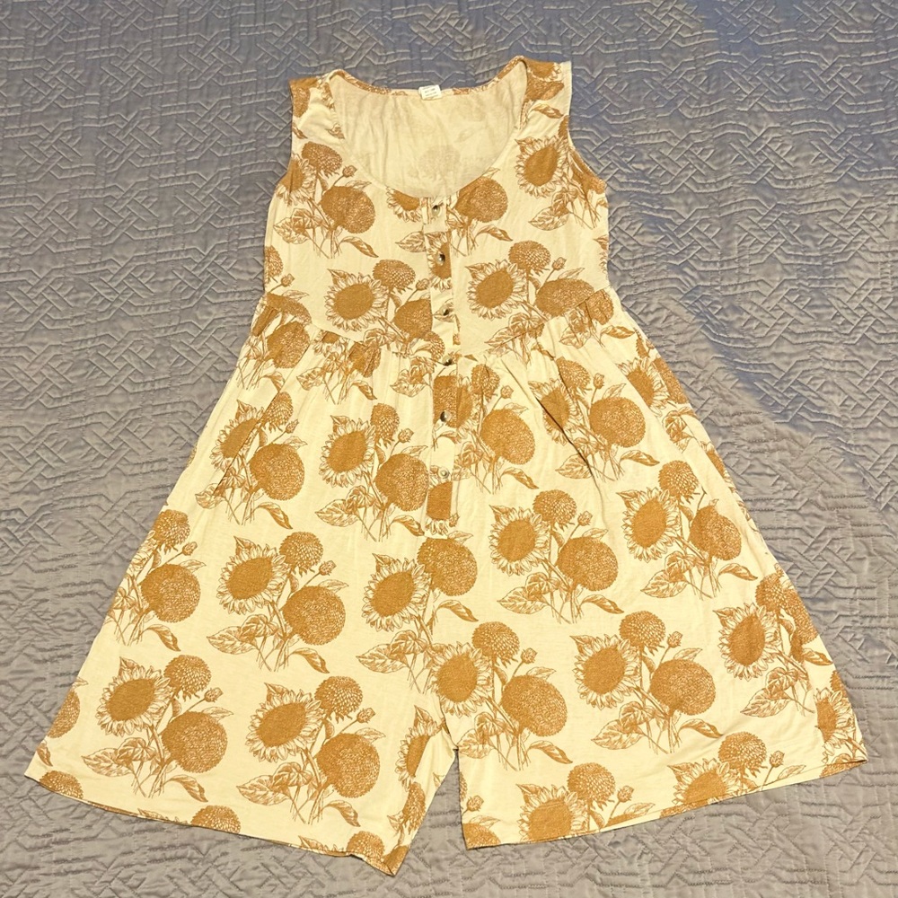 SOLD Kate Quinn Bamboo Sunflower Shortie Romper